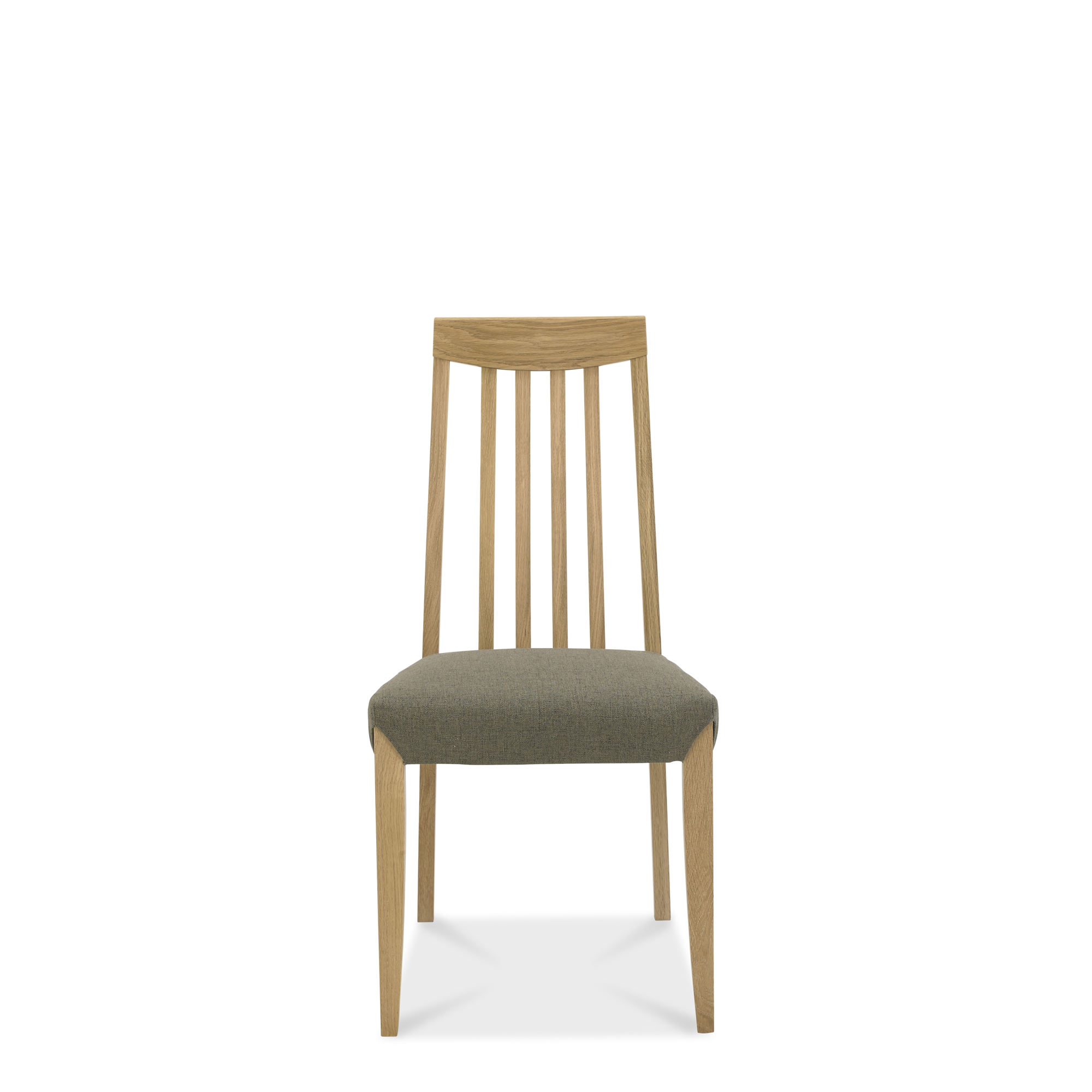 Calcot Oak - Slat Back Chair - Black Gold Fabric